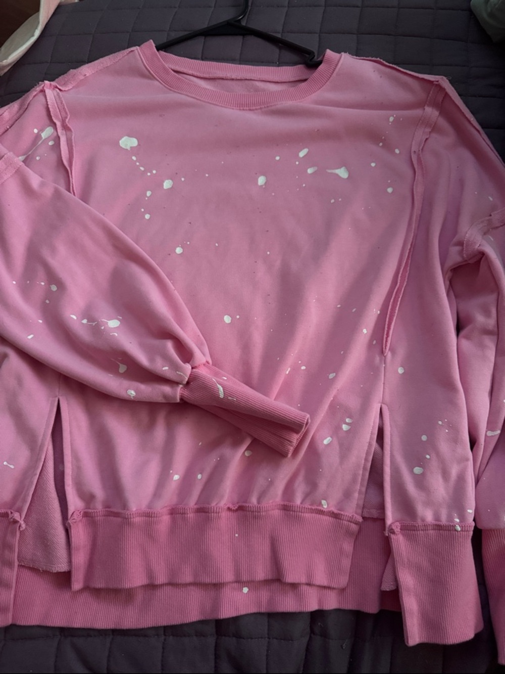 Pink Splatter Paint Crewneck Sweatshirt
